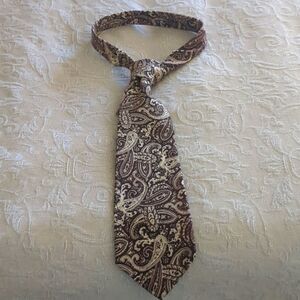 LIBERTY OF LONDON Tie Paisley Brown Cream Hunting Men's Wool/Cotton Classic